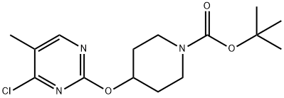 4-(4-氯-5-甲基-嘧啶-2-基氧基)-哌啶-1-羧酸叔丁基酯,1261232-25-0,结构式