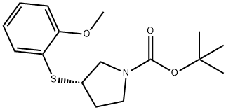 (S)-3-(2-甲氧基-苯基硫烷基)-吡咯烷-1-羧酸叔丁基酯, 1354006-79-3, 结构式