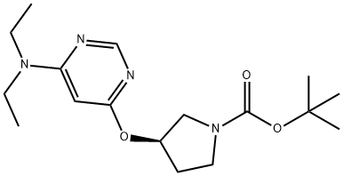 (R)-3-(6-DiethylaMino-pyriMidin-4-yloxy)-pyrrolidine-1-carboxylic acid tert-butyl ester Struktur