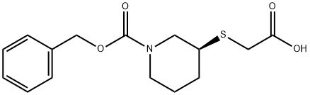 (S)-3-CarboxyMethylsulfanyl-piperidine-1-carboxylic acid benzyl ester Struktur