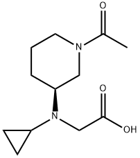 [((S)-1-Acetyl-piperidin-3-yl)-cyclopropyl-aMino]-acetic acid Struktur