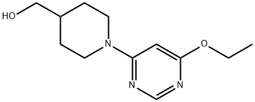 [1-(6-乙氧基-嘧啶-4-基)-哌啶-4-基]-甲醇, 1353945-79-5, 结构式