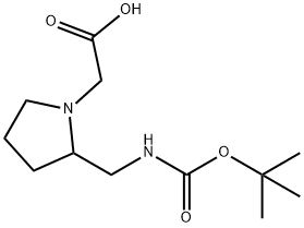 [2-(tert-ButoxycarbonylaMino-Methyl)-pyrrolidin-1-yl]-acetic acid Structure