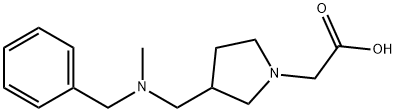 {3-[(Benzyl-Methyl-aMino)-Methyl]-pyrrolidin-1-yl}-acetic acid Struktur