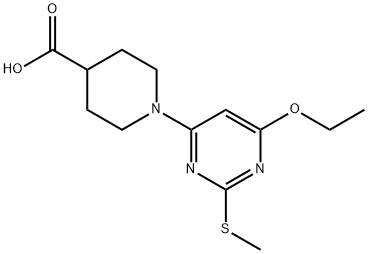 1-(6-乙氧基-2-甲硫基-嘧啶-4-基)-哌啶-4-羧酸 结构式