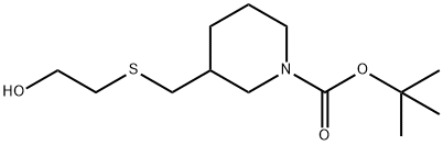 3-(2-Hydroxy-ethylsulfanylMethyl)-piperidine-1-carboxylic acid tert-butyl ester Struktur