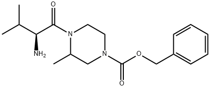 4-((S)-2-AMino-3-Methyl-butyryl)-3-Methyl-piperazine-1-carboxylic acid benzyl ester Struktur