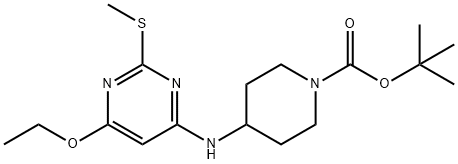 4-(6-Ethoxy-2-Methylsulfanyl-pyriMidin-4-ylaMino)-piperidine-1-carboxylic acid tert-butyl ester Structure