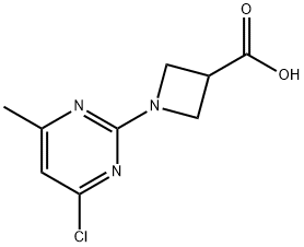 1-(4-氯-6-甲基-嘧啶-2-基)-氮杂环丁烷-3-羧酸, 1289385-54-1, 结构式