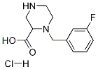 1-(3-Fluoro-benzyl)-piperazine-2-carboxylic acid hydrochloride Struktur