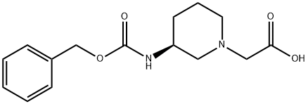 ((S)-3-BenzyloxycarbonylaMino-piperidin-1-yl)-acetic acid Struktur