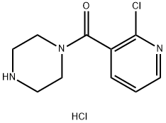 (2-氯-吡啶-3-基)-哌嗪-1-基-甲酮盐酸盐 结构式