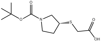 (R)-3-CarboxyMethylsulfanyl-pyrrolidine-1-carboxylic acid tert-butyl  ester Structure