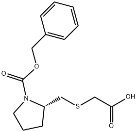 (S)-2-CarboxyMethylsulfanylMethyl-pyrrolidine-1-carboxylic acid benzyl ester Struktur