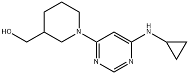 [1-(6-环丙基氨基-嘧啶-4-基)-哌啶-3-基]-甲醇, 1353974-14-7, 结构式