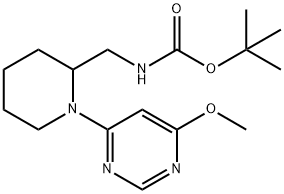 [1-(6-甲氧基-嘧啶-4-基)-哌啶-2-基甲基]-氨基甲酸叔丁基酯, 1353989-74-8, 结构式