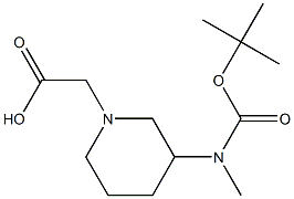 [3-(叔丁氧羰基-甲基-氨基)-哌啶-1-基]-乙酸, 1353962-02-3, 结构式