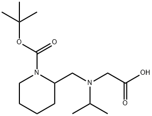 2-[(CarboxyMethyl-isopropyl-aMino)-Methyl]-piperidine-1-carboxylic acid tert-butyl ester 化学構造式