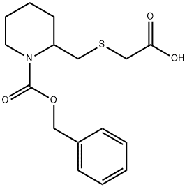 2-CarboxyMethylsulfanylMethyl-piperidine-1-carboxylic acid benzyl ester Structure