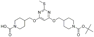 tert-butyl 4,4'-(2-(Methylthio)pyriMidine-4,6-diyl)bis(oxy)bis(Methylene)dipiperidine-1-carboxylate Structure