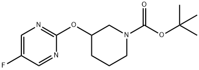 3-(5-Fluoro-pyrimidin-2-yloxy)-piperidine-1-carboxylic acid tert-butyl ester Struktur
