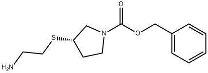 (S)-3-(2-AMino-ethylsulfanyl)-pyrrolidine-1-carboxylic acid benzyl ester Struktur