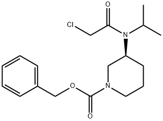 (S)-3-[(2-Chloro-acetyl)-isopropyl-aMino]-piperidine-1-carboxylic acid benzyl ester Struktur