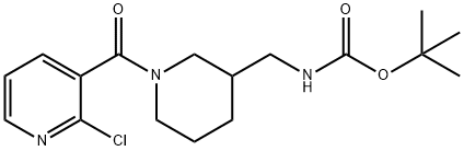 [1-(2-氯-吡啶-3-羰基)-哌啶-3-基甲基]-氨基甲酸叔丁基酯 结构式