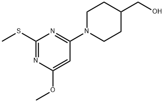 [1-(6-甲氧基-2-甲硫基-嘧啶-4-基)-哌啶-4-基]-甲醇, 1353958-70-9, 结构式