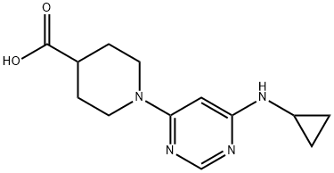 1-(6-环丙基氨基-嘧啶-4-基)-哌啶-4-羧酸, 1353978-16-1, 结构式