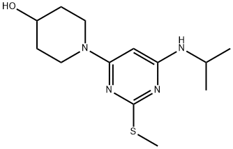 1-(6-异丙基-2-甲硫基-嘧啶-4-基)-哌啶-4-醇 结构式
