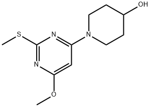 1-(6-甲氧基-2-甲硫基-嘧啶-4-基)-哌啶-4-醇 结构式