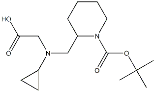 2-[(CarboxyMethyl-cyclopropyl-aMino)-Methyl]-piperidine-1-carboxylic acid tert-butyl ester 结构式