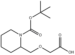 2-甲酸基甲氧基甲基-哌啶-1-羧酸叔丁酯, 193086-00-9, 结构式
