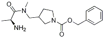 3-{[((S)-2-AMino-propionyl)-Methyl-aMino]-Methyl}-pyrrolidine-1-carboxylic acid benzyl ester Struktur
