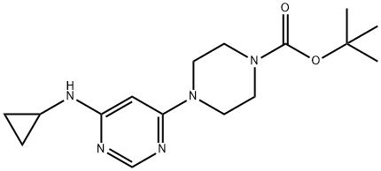 4-(6-环丙基氨基-嘧啶-4-基)-哌嗪-1-羧酸叔丁酯, 1353974-24-9, 结构式