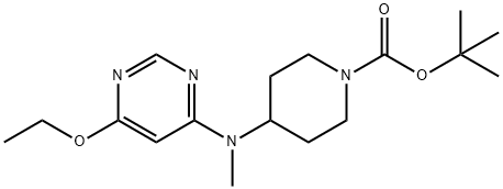 4-[(6-乙氧基-嘧啶-4-基)-甲基-氨基]-哌啶-1-羧酸叔丁基酯,1353974-00-1,结构式