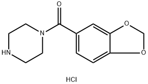 苯并[1,3]二氧杂环戊烯-5-基-哌嗪-1-基-甲酮盐酸盐, 1093402-61-9, 结构式
