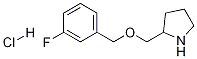 2-(3-Fluoro-benzyloxymethyl)-pyrrolidine hydrochloride Struktur