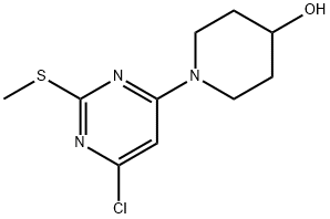 1-(6-氯-2-甲硫基-嘧啶-4-基)-哌啶-4-醇, 1261231-33-7, 结构式