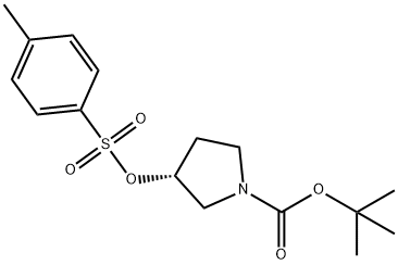 (R)-3-(Toluene-4-sulfonyloxy)-pyrrolidine-1-carboxylic acid tert-butyl ester Struktur
