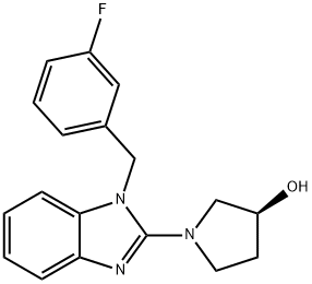 (S)-1-[1-(3-氟-苄基)-1H-苯并咪唑-2-基]-吡咯烷-3-醇, 1353998-32-9, 结构式