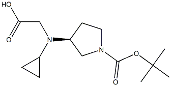 (S)-3-(CarboxyMethyl-cyclopropyl-aMino)-pyrrolidine-1-carboxylic acid tert-butyl ester Struktur
