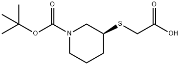 (S)-3-CarboxyMethylsulfanyl-piperidine-1-carboxylic acid tert-butyl ester Struktur
