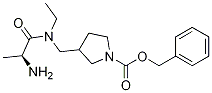 3-{[((S)-2-AMino-propionyl)-ethyl-aMino]-Methyl}-pyrrolidine-1-carboxylic acid benzyl ester Struktur