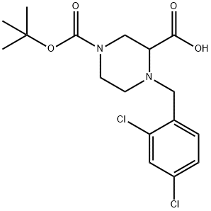 4-(2,4-Dichloro-benzyl)-piperazine-1,3-dicarboxylic acid 1-tert-butyl ester Struktur