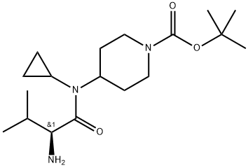 4-[((S)-2-AMino-3-Methyl-butyryl)-cyclopropyl-aMino]-piperidine-1-carboxylic acid tert-butyl ester Struktur