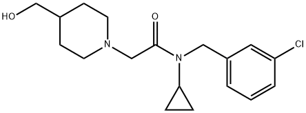 N-(3-氯-苄基)-N-环丙基-2-(4-羟甲基哌啶-1-基)-乙酰胺, 1353982-32-7, 结构式