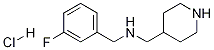 (3-Fluoro-benzyl)-piperidin-4-ylmethyl-amine hydrochloride Structure
