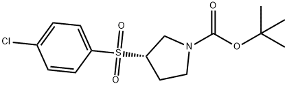 (S)-3-(4-Chloro-benzenesulfonyl)-pyrrolidine-1-carboxylic acid tert-butyl ester Struktur